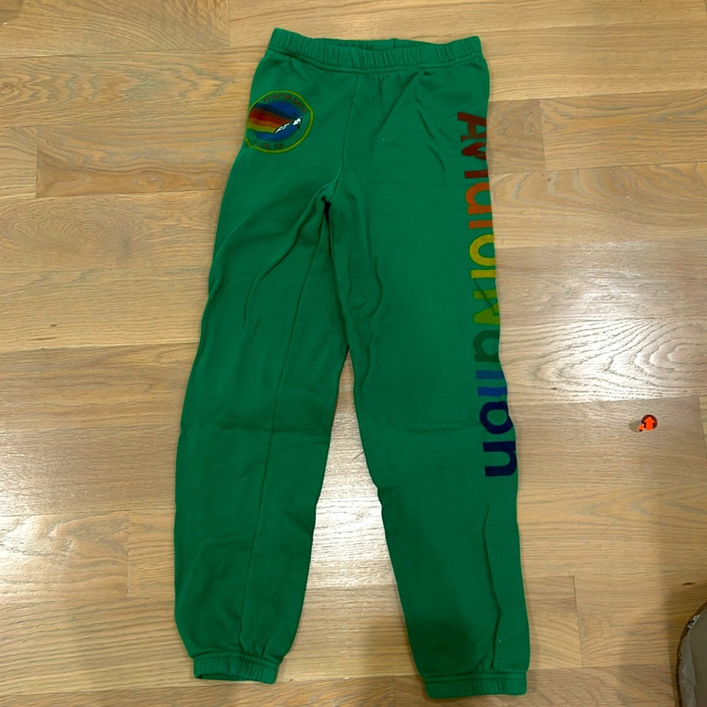 Green aviator nation sweatpants